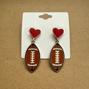 Heart and Football Earrings